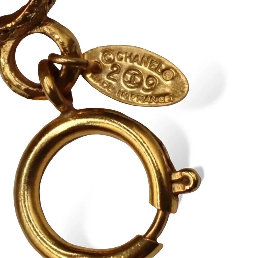 Vintage CHANEL Gold-Tone Woven Rope Chain-Link Necklace & Large 